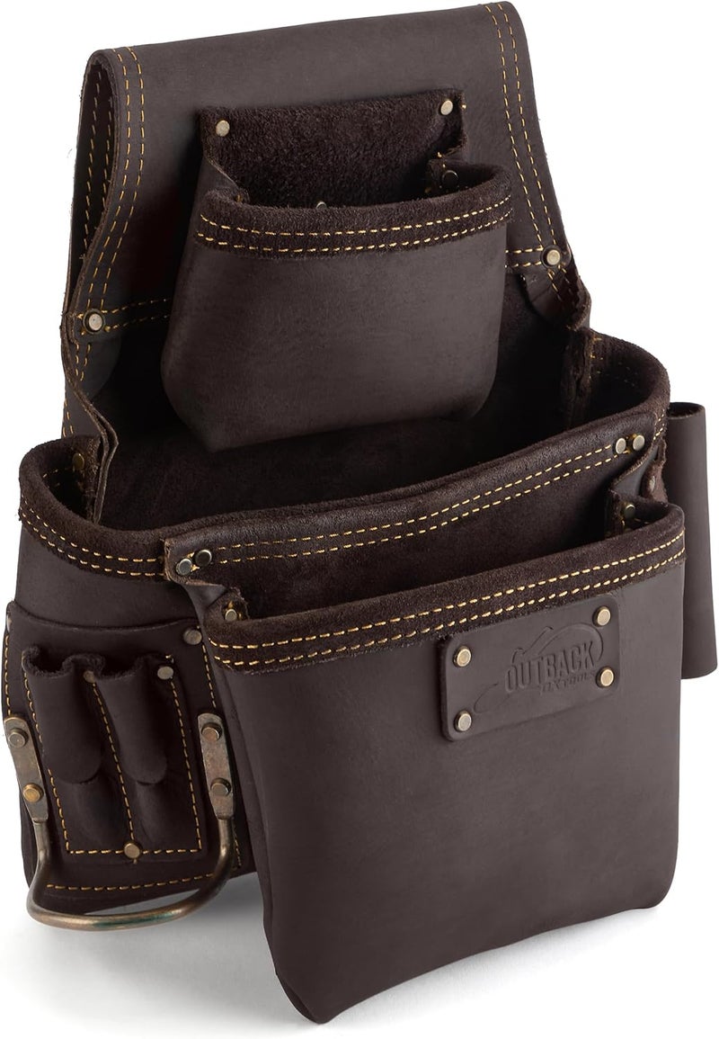 Ox Pro Full Grain Leather Tool Pouches - Made with Double Stitching and Rivet Reinforced Pockets - Image 1